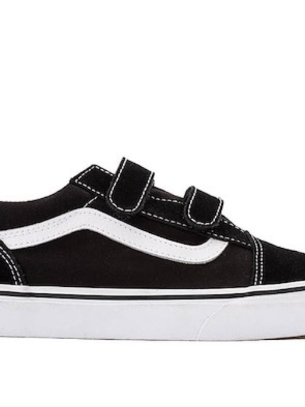 Kids Black and White Velcro Old School Vans